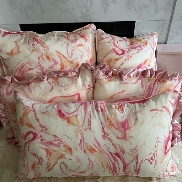 Pink and Orange Marble 14 x 24 Throw Pillow - Picture 13 of 13
